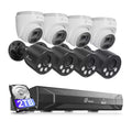 4K Ultra HD 8-Channel 8MP Poe 2TB NVR Security Camera System with 8-Wired Poe IP Cameras, Smart Human Vehicle Detection