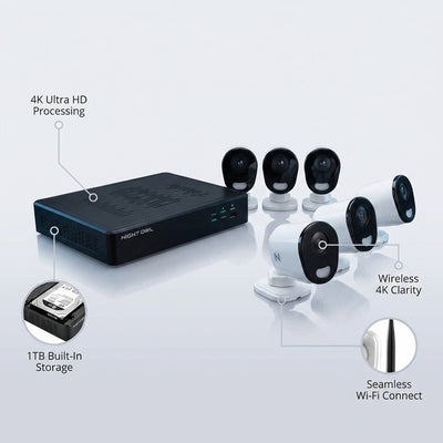 10 Channel 4K Resolution 1TB Wi-Fi NVR Security System and 6 Wi-Fi IP 4K Cameras