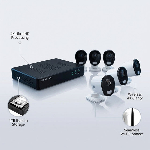 10 Channel 4K Resolution 1TB Wi-Fi NVR Security System and 6 Wi-Fi IP 4K Cameras — Lifestyle