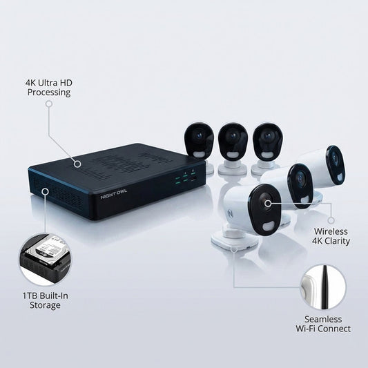10 Channel 4K Resolution 1TB Wi-Fi NVR Security System and 6 Wi-Fi IP 4K Cameras — Lifestyle
