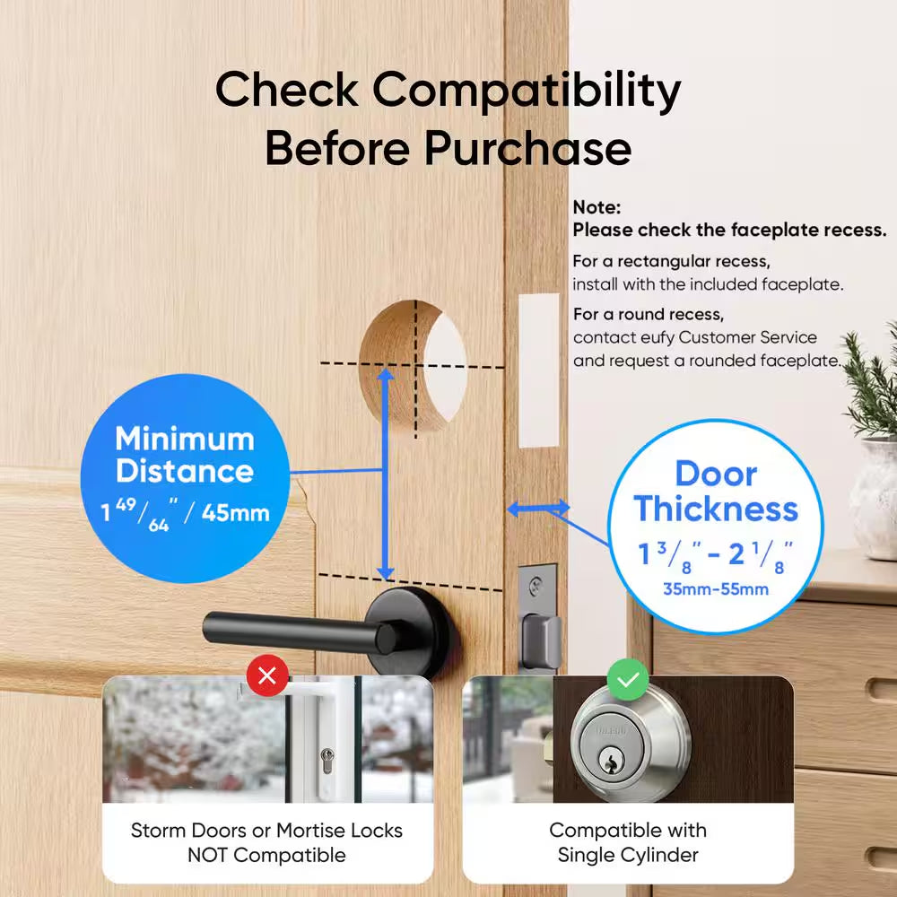 E330 Black Video Smart Lock Wifi 3-In-1 Camera, Doorbell, and Fingerprint Keyless Entry Door Lock with Built-In Chime