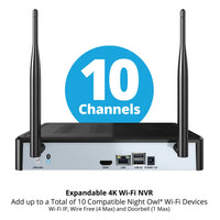 10 Channel 4K Resolution 1TB Wi-Fi NVR Security System and 6 Wi-Fi IP 4K Cameras