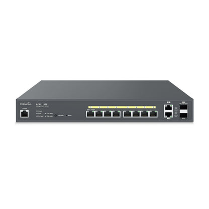 IC Realtime ECS1112FP Engenius Technologies ECS1112FP Cloud 8-Port 2x1Gb 130W POE+ Switch product image 1