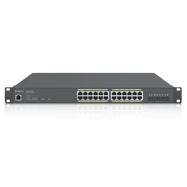 EnGenius ECS1528P cloud-managed 24-port PoE+ switch - front view