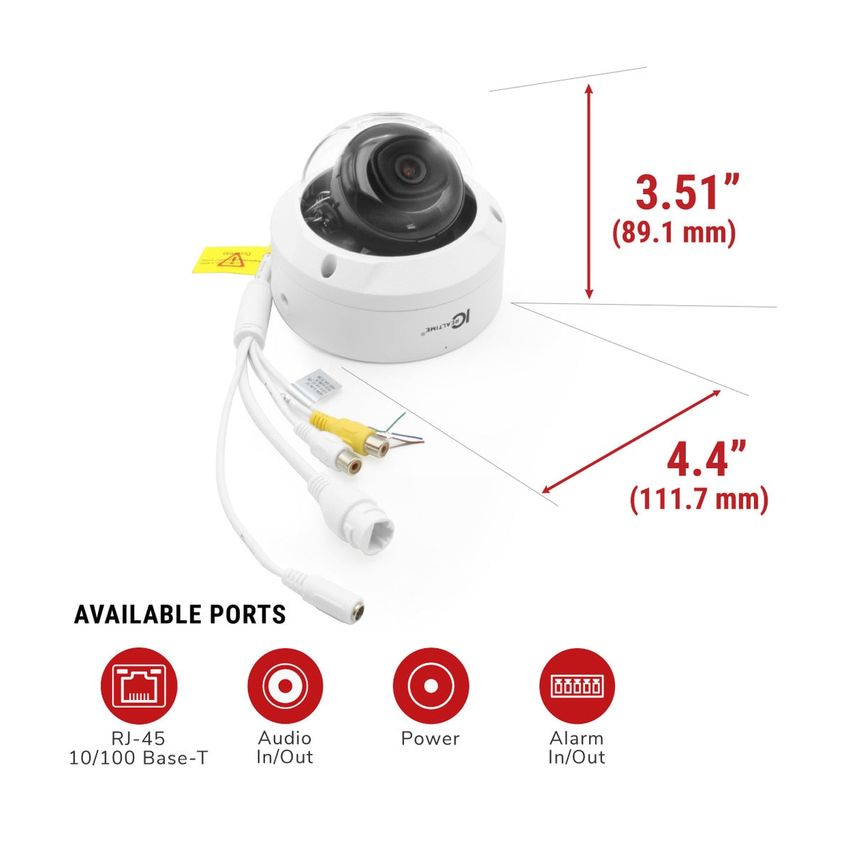 IC Realtime IPMX-D40F-IRW3 4MP Vandal Dome Camera - product image 6