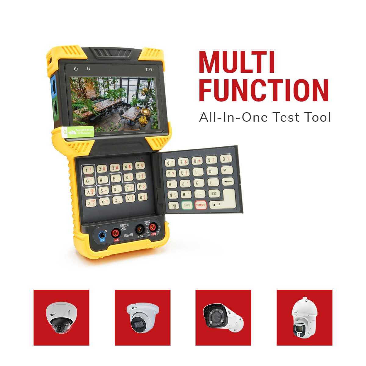 IC Realtime ITM-9000-V3 CCTV ONVIF And HD-AVS Multi Function Test Tool With 4" Screen, Dual LED - image 2