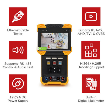 IC Realtime ITM-9000-V3 CCTV ONVIF And HD-AVS Multi Function Test Tool With 4" Screen, Dual LED - image 4