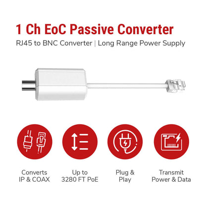 IC Realtime IVB-EOC-102 Ethernet Over Coax Passive Converters (sold In Pairs) - image 5