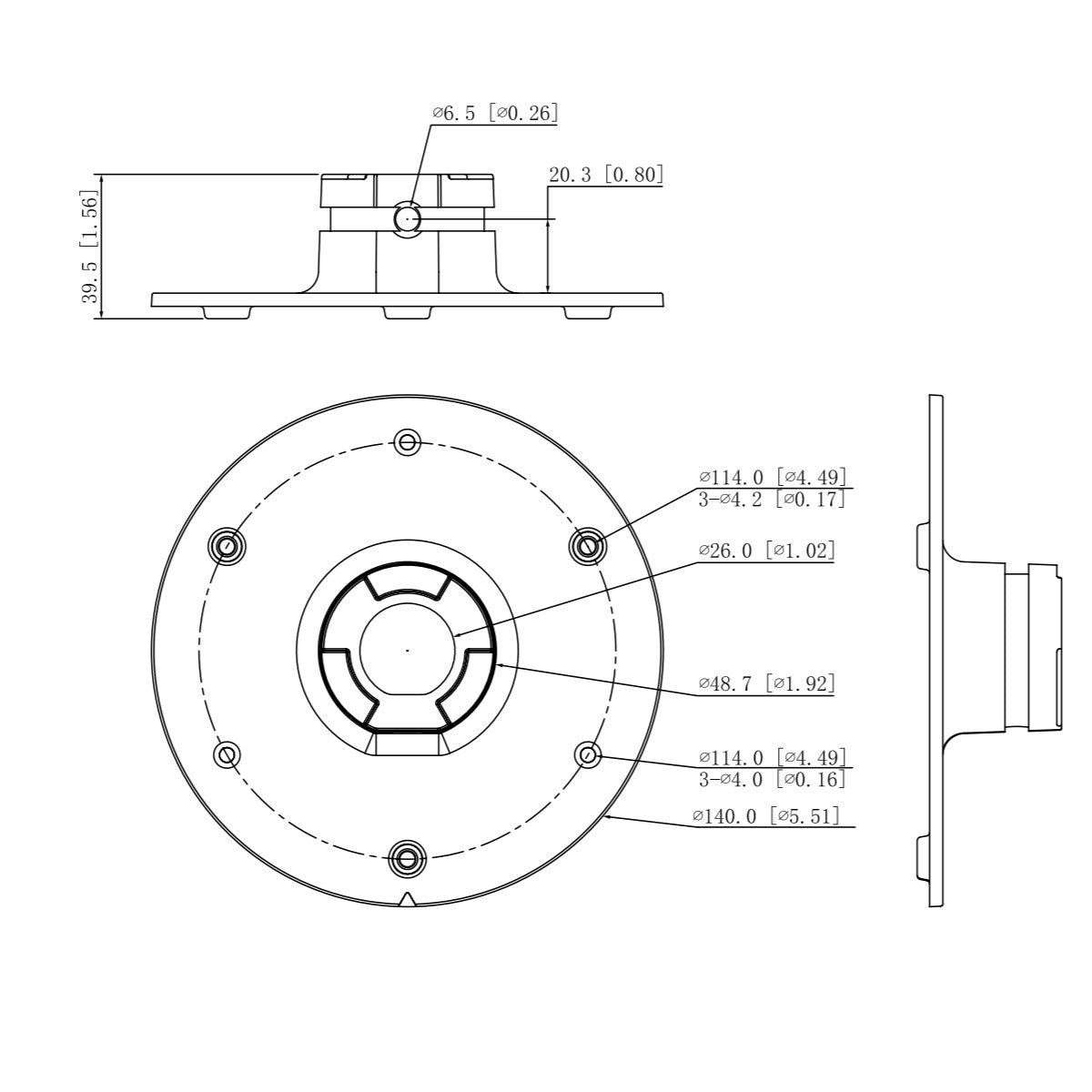 IC Realtime MNT-MLD-ADAPTER Ceiling Mount Adapter For IPEL-M80V-IRW1 And ICIP-MLD42-IR, Ceiling Mount - image 5