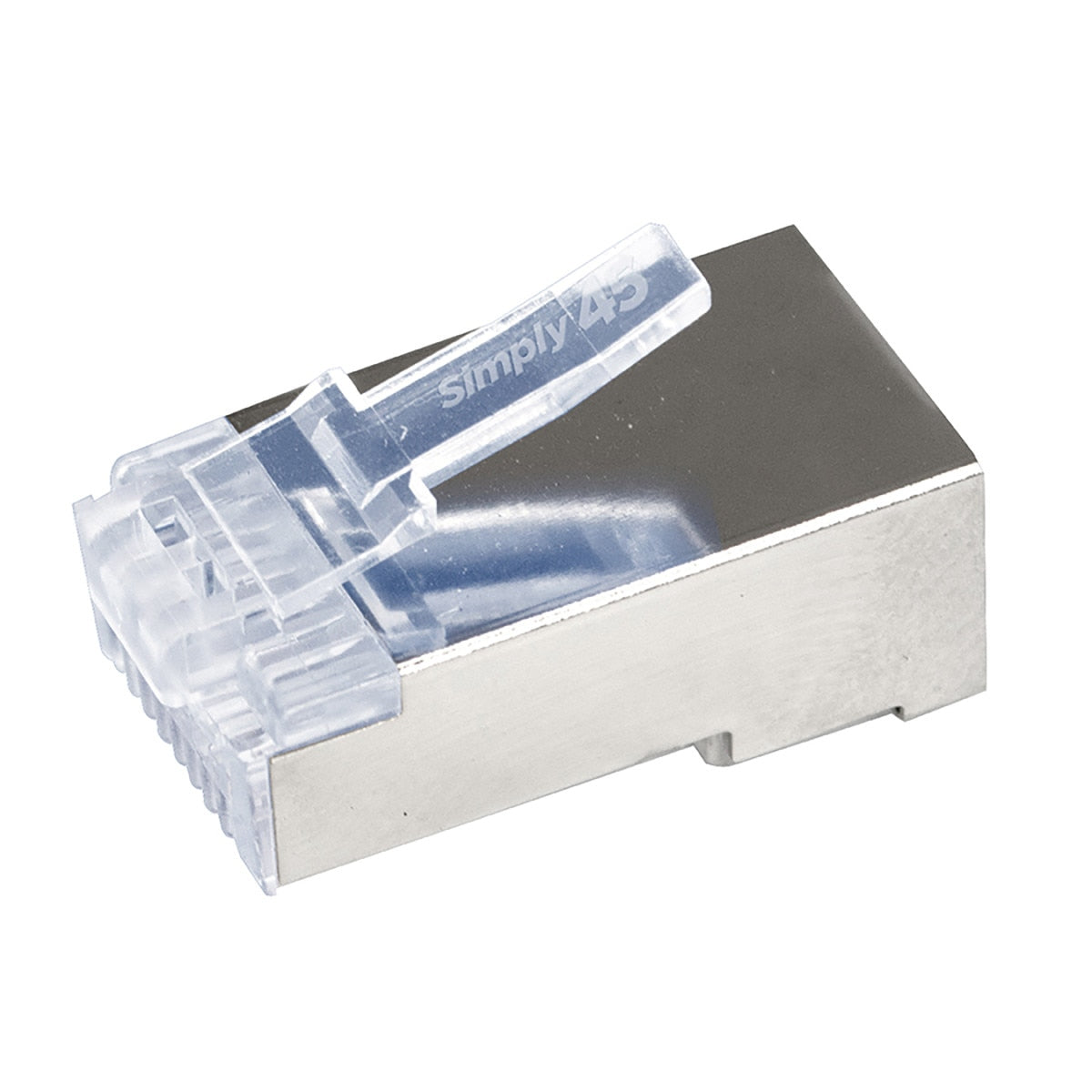 IC Realtime S45-1050 Standard Shielded (internal Ground) CAT5E STP RJ45 Modular Plugs, Blue Tint - image 2