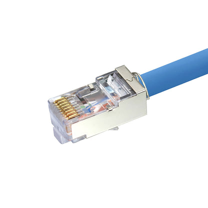 IC Realtime S45-1050 Standard Shielded (internal Ground) CAT5E STP RJ45 Modular Plugs, Blue Tint - image 5