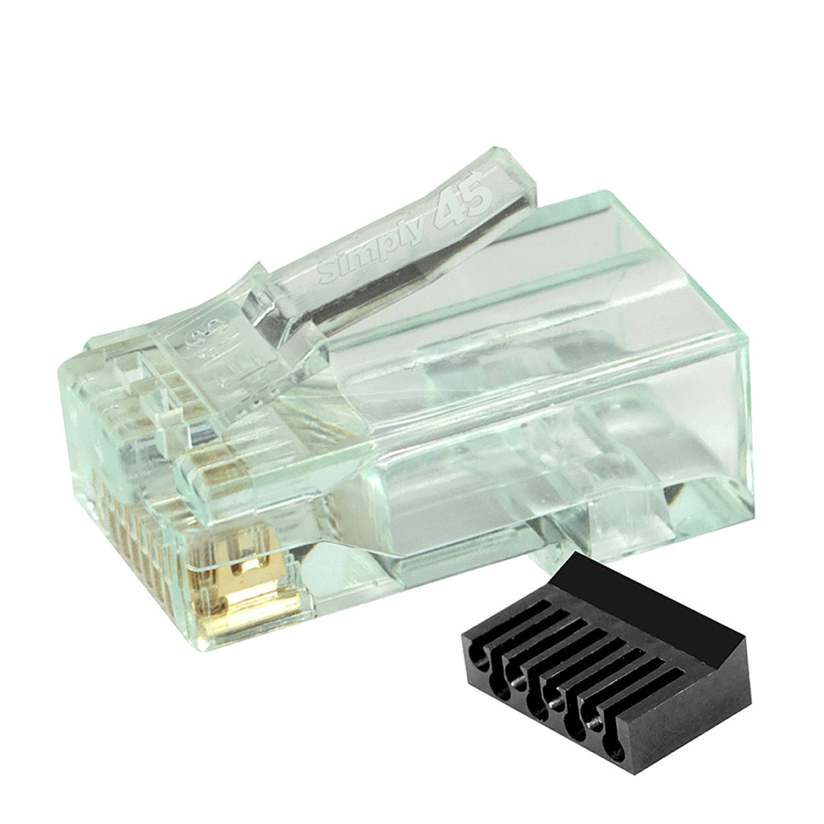 IC Realtime S45-1100 Standard Cat6/6a UTP RJ45 Modular Plugs With Bar45™ Hi/lo Stagger, Green - image 2