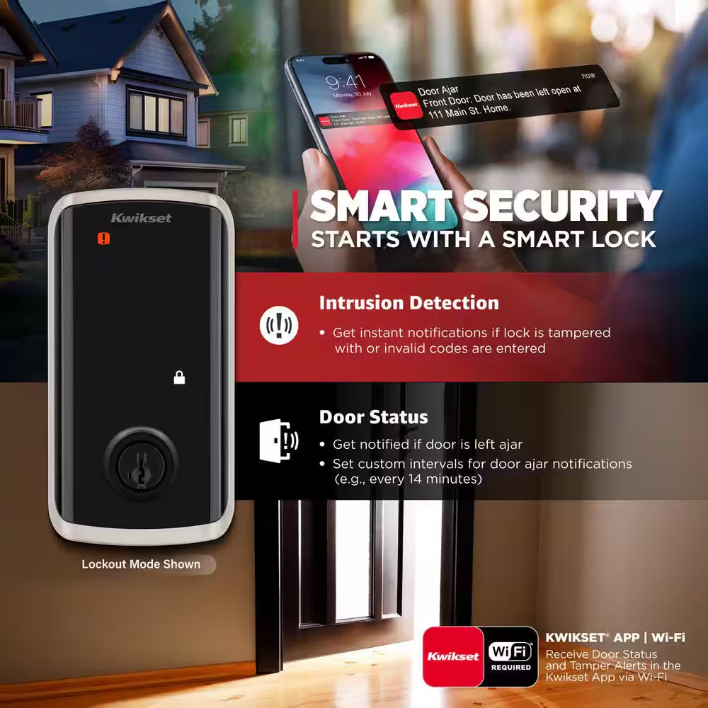 Halo Select plus Touchscreen Deadbolt Wi-Fi + Matter Smart Lock Apple Home Keys Tap-To-Unlock Technology Satin Nickel